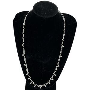 Kendra Scott Lindy Silver Crystal Chain Necklace in White CZ. Retail $75